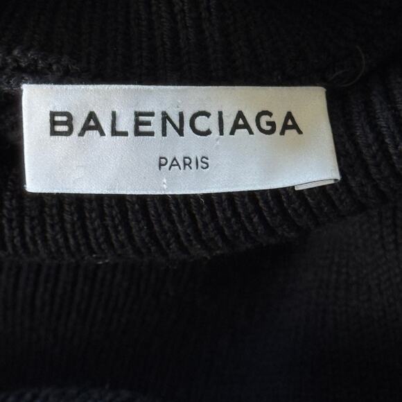 Balenciaga Ribbed‎ Underwire Turtleneck Sweater Black Size FR 38 - Picture 4 of 7